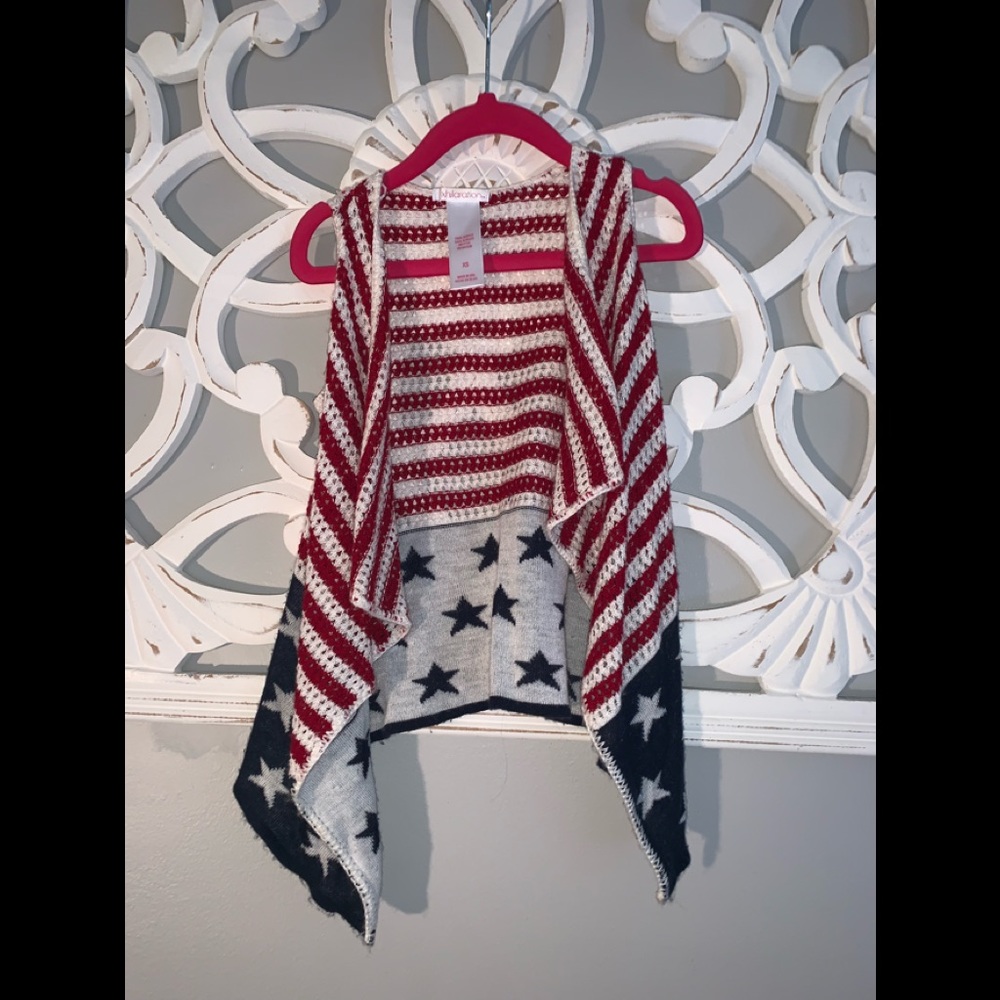 Size xs sleeveless American flag cardigan vest